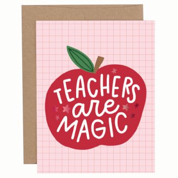 Teachers Are Magic Apple Greeting Card